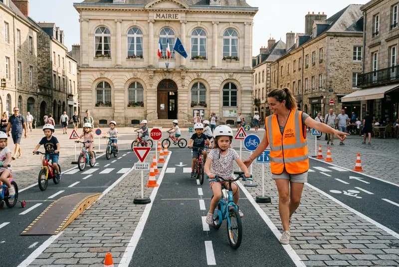 Piste vélo pédagogique mobile, prestation vélo sur site en Île-de-France