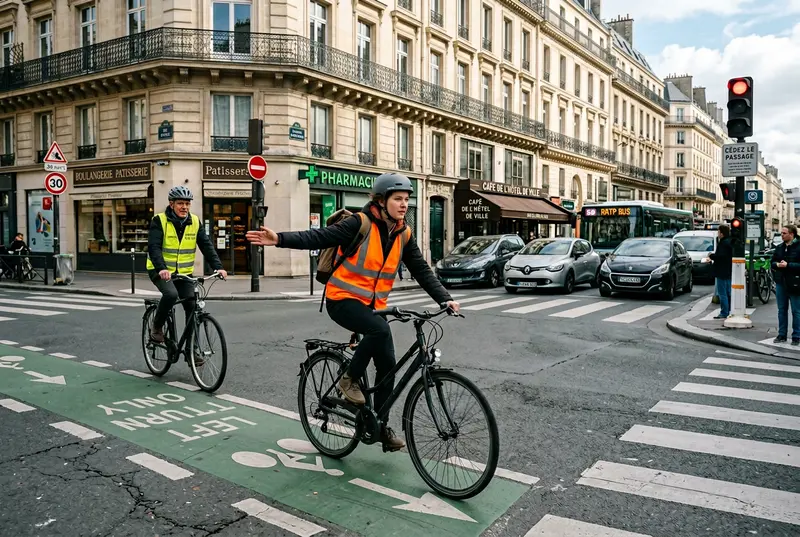 Circulation en milieu réel — cours de vélo à domicile en Île-de-France